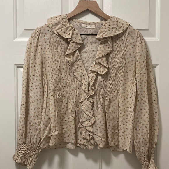 Doen Cream Floral Ruffle Blouse - Picture 2 of 5